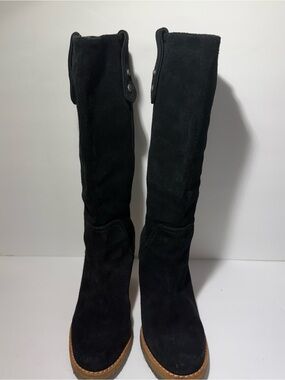 😍 UGG Women’s Black Over-the-Knee Suede Heel Boots soze 7.5